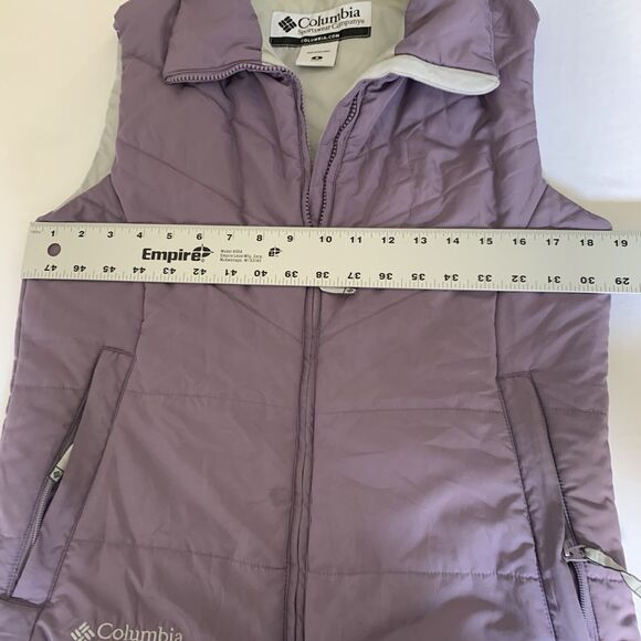 Vintage Columbia Puffer Vest Women S Purple Quilted Zip Activewear Gorpcore Warm - Picture 10 of 11